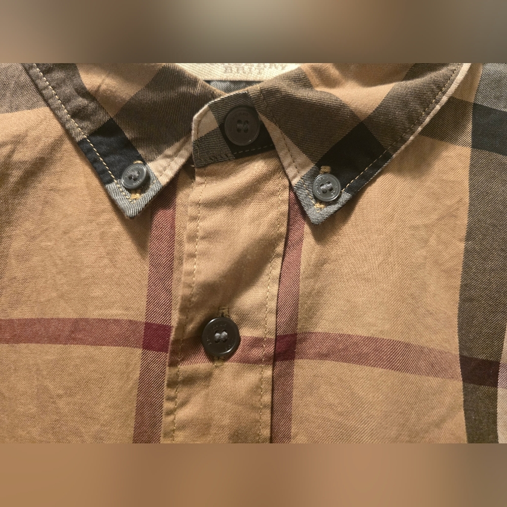 Burberry Brit Men's Beige Vintage Check Button Down Shirt XXL EUC - Picture 13 of 15